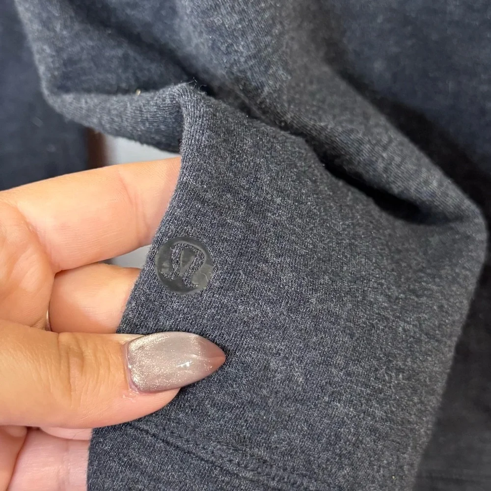 Lululemon REVERSIBLE Double Up Heather Gray Long Sleeve Turtleneck Top Size 14
